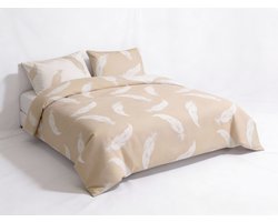 Dekbedovertrek Feathers ecru 200x200/220cm