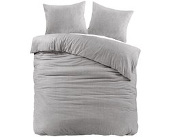 Dekbedovertrek Flanel Grijs Brienz - 240x200/220 cm - Super Zacht en Warm