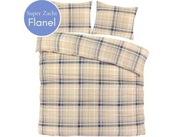 Dekbedovertrek Flanel Solden Beige - Tweepersoons 200x200/220 cm - Super Zacht & Heerlijk Warm