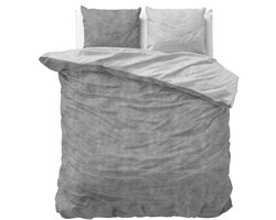 Dekbedovertrek Flanel Washed Grijs - 240x200/220 cm - Super Zacht & Heerlijk Warm