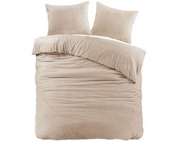 Dekbedovertrek Flanel Zand Brienz - 240x200/220 cm - Super Zacht en Warm