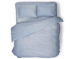 Dekbedovertrek Hotel Kwaliteit Satijn Streep - baby blauw 200x200/220cm