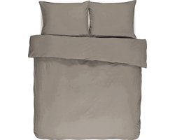 Dekbedovertrek IRIS Stone washed uni katoen 240x220 Taupe
