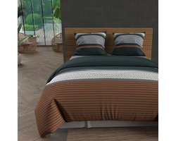 Dekbedovertrek Katoen 260x240 cm Steen Kleur