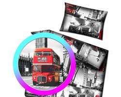 Dekbedovertrek Katoen 90x120 cm - Londen Bus - Incl. Kussensloop 40x60 cm