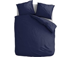 Dekbedovertrek Katoen-Flanel - Uni - Navy
