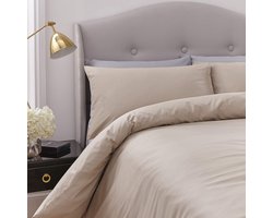 Dekbedovertrek Katoen Percal Tweepersoons Steenkleur Ademend