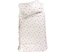 Dekbedovertrek + Kussensloop Peuterbed Funnababy 120x150 Dino/Sand