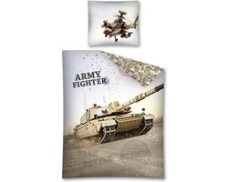 Dekbedovertrek Leger tank army fighter - 140x200 + 70x80 cm - katoen