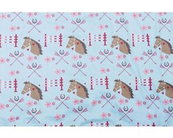 Dekbedovertrek Little Sister- horses - 135x200cm - Wendbaar