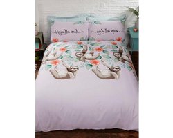 Dekbedovertrek Luiaards - Beddengoed Set - Slaapkamer Decoratie - Modieus Design - 200 x 200 cm - Lila