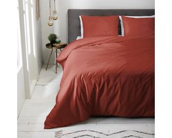 Dekbedovertrek Luna Uni - Rood - 200 x 200/220 cm