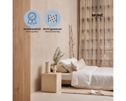 Dekbedovertrek met rits - Hotelkwaliteit Katoen Satijn 300 TC - 260x220 cm + 2 kussenslopen 60x70 cm - Wit - Muné Bedding