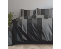 Dekbedovertrek - Micropercal - Soepel & Zacht - Tweepersoons - 200 x 200(220) cm - Black Lines