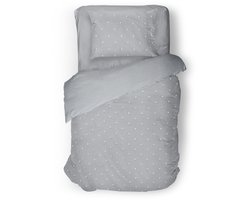 Dekbedovertrek Microvezel Tufted Luna Dots - 140x200/220cm - Grey