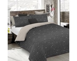 Dekbedovertrek Mode - Beddengoedset - Slaapkamerdecoratie - Ontworpen in Italië - Dubbel 250x200 - Sterren Grigio