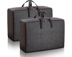 Dekbedovertrek opbergtas, 2 stuks grote opbergzakken met ritssluitingen, Oxford stoffen organisatortas, transporttas, reistas, ademende onderbed opbergzakken voor beddengoed, kleding,