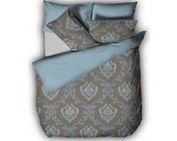 Dekbedovertrek Pintra Bronze - Tweepersoons 200 x 220 - Katoen - Brons en Blauw