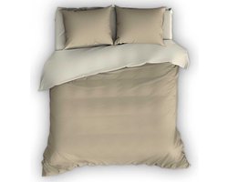 Dekbedovertrek Romanette flanel Comtesse - Sand/Ivoor - Lits-jumeaux (260x200/220 cm + 2 slopen)