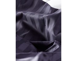 Dekbedovertrek Satijn Gestreept - Hotel Kwaliteit 230 TC - 2 persoons - 200 x 200/220 cm - deep Blue