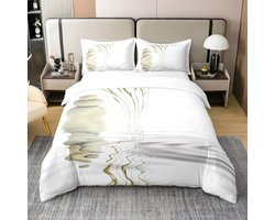 Dekbedovertrek Set 100% Katoen Singel Super Zacht met Zen Stenen Print - Ideaal voor Kinderen en Jongens