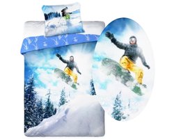Dekbedovertrek Set 160x200cm Katoen Snowboard Winter Sport