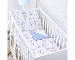 Dekbedovertrek set - Babybeddengoed peuter - Kinderslaapkamer inrichten - 100% Katoen Oeko-Tex - 135 x 100 cm - Ballonnen patroon