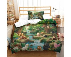 Dekbedovertrek Set - Beddengoed Set - Slaapkamer Decoratie - Verborgen Ritssluiting - Diverse Maten - Jungle Dieren