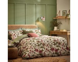 Dekbedovertrek Set - Beddengoed Set - Slaapkamer Decoratie - Vintage Botanisch Design - Eenpersoons - Natuurlijk