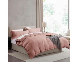 Dekbedovertrek Set - Beddengoed Set - Slaapkamer Decoratie - Voorgewassen Zacht - Queen Size - Blush Roze