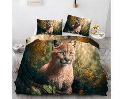 Dekbedovertrek Set - Bedtextiel Hoes - Slaapkamer Decoratie - 3D Print Techniek - 120x150cm - Groen Hout