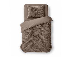 Dekbedovertrek Teddy Pluche Long Hair - Brown - Dekbedovertrek 140x200/220cm - 100% Teddy Pluche - Eenpersoons dekbedovertrekken - 140x220cm - Teddy Dekbedovertrek - Fluffy Dekbedovertrek - Effen Dekbedovertrek