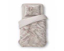 Dekbedovertrek Teddy Pluche Long Hair - Sand - Dekbedovertrek 140x200/220cm - 100% Teddy Pluche - Eenpersoons dekbedovertrekken - 140x220cm - Teddy Dekbedovertrek - Fluffy Dekbedovertrek - Effen Dekbedovertrek