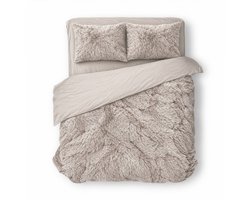 Dekbedovertrek Teddy Pluche Long Hair - Sand - Dekbedovertrek 240x200/220cm - 100% Teddy Pluche - Lits Jumeaux dekbedovertrekken - 240x220cm - Teddy Dekbedovertrek - Fluffy Dekbedovertrek - Effen Dekbedovertrek
