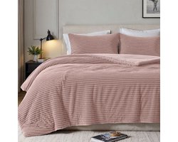 Dekbedovertrek Teddy Rib - Oud Roze