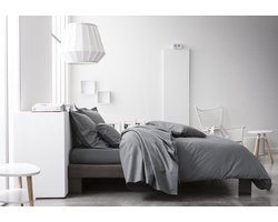 Dekbedovertrek Uni antraciet katoen