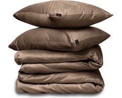 Dekbedovertrek Velvet Couture - Fluweel - Dekbedovertrek - 200x200/220 cm - Tweepersoons - Bruin - instopstrook - Fluweel Zacht - Afgewerkt met Drukknoopjes