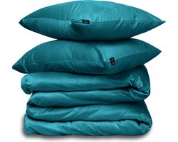 Dekbedovertrek Velvet Couture - Fluweel - Dekbedovertrek - 240x200/220 cm - Tweepersoons - Petro Blauw - instopstrook - Fluweel Zacht - Afgewerkt met Drukknoopjes