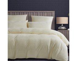 Dekbedovertrek, Warm beddengoed, 220 x 240 cm, beige, wit, fleece, pluche, wollig, dekbedovertrek, set, winterbeddengoed, fleece, warme beddengoedset, dekbedovertrek 220 x 240 cm + 2 kussenslopen 80 x 80 cm