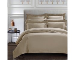 Dekbedovertrekset 3-delig - 100% Egyptisch Katoen - Luxe Beddengoed voor Queensize Bed - Champagne Kleur