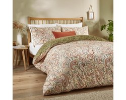 Dekbedovertrekset - Beddengoed set - Slaapkamer opfrissen - Omkeerbaar paisley design - Eenpersoons - Meerkleurig