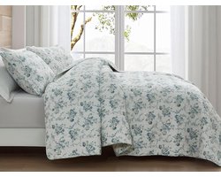 Dekbedovertrekset Katoen - Quilt Set Sprei Set - Slaapkamer Decoratie - Steen Gewassen Katoen - Queen Size 92" x 96"