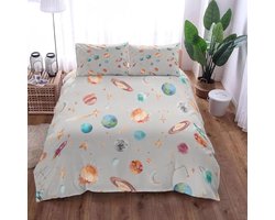 Dekbedovertrekset Kinderen - Beddengoed Set - Slaapkamer Decoratie - Verborgen Ritssluiting - 135x200 cm - Blauw