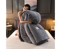 Dekbedovertrekset - Luxe pluche - Slaapkamerdecoratie - Dubbelzijdig zacht - 200x230 cm - Grijs