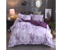 Dekbedovertrekset met Eenvoudig Steen Patroon - 3 Delig Compleet Beddegoed voor Tweepersoonsbed