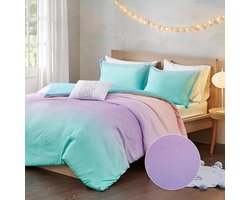 Dekbedovertrekset Omkeerbaar - Beddengoed Set Dekbedhoes - Slaapkamer Decoratie - Metallic Glitter Print - 68 x 90 cm - Aqua