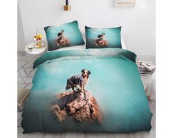 Dekbedovertrekset Schaaphond - Beddengoed set - Slaapkamer Decoratie - 3D Print Ontwerp - 200x200 cm - Steen
