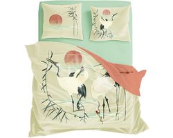 Dekbedovertreksets - Cranes - 100% Katoen Lits-jumeaux 240x200/220 cm +2 slopen