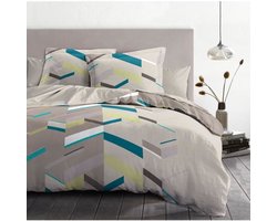 Dekbedset 240x260 cm HOME LINGE PASSION MARCO: Dekbedovertrek + 2 kussenslopen - 100% Katoen, draaddichtheid 57 - Taupe