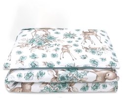 Dekbedset met Print Hertje Groen 135x100 cm + Kussen 40x60 cm